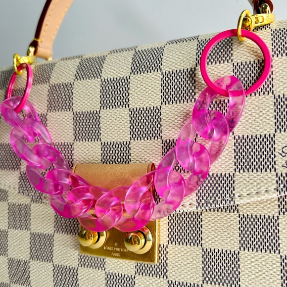 Acrylic Translucent Sky Blue Chain Link Bag Strap or Charm/Keychain - Picture 5 of 7